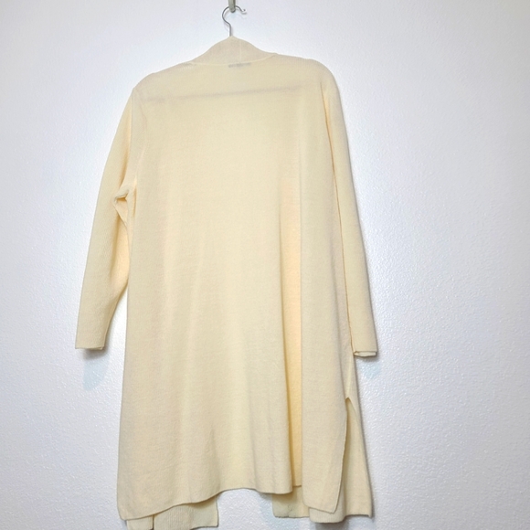 EILEEN FISHER Open Front Long Line Neutral Minimalist Cardigan - Picture 8 of 8